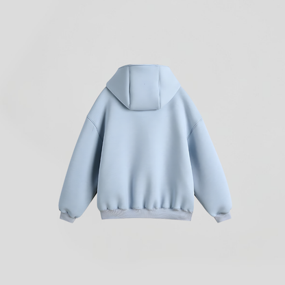 Diagonal Zipper Sweat Hoodie Jacket