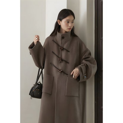 Diagonal Button Single Breasted Coat