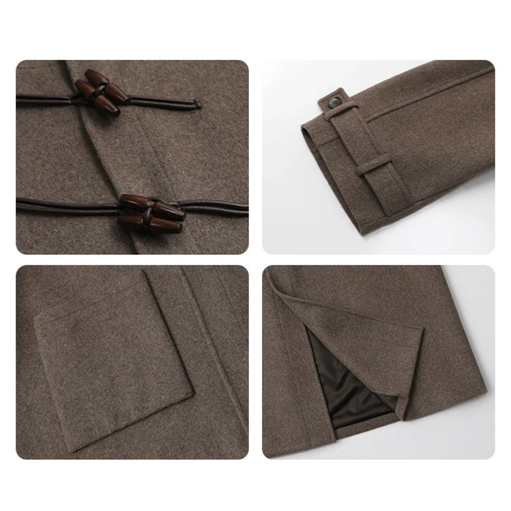 Diagonal Button Single Breasted Coat
