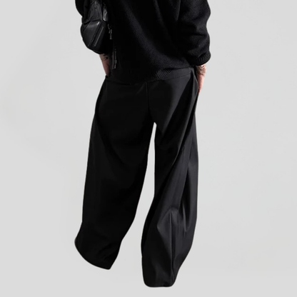 Two-tack Folded Pleated Wide Trousers