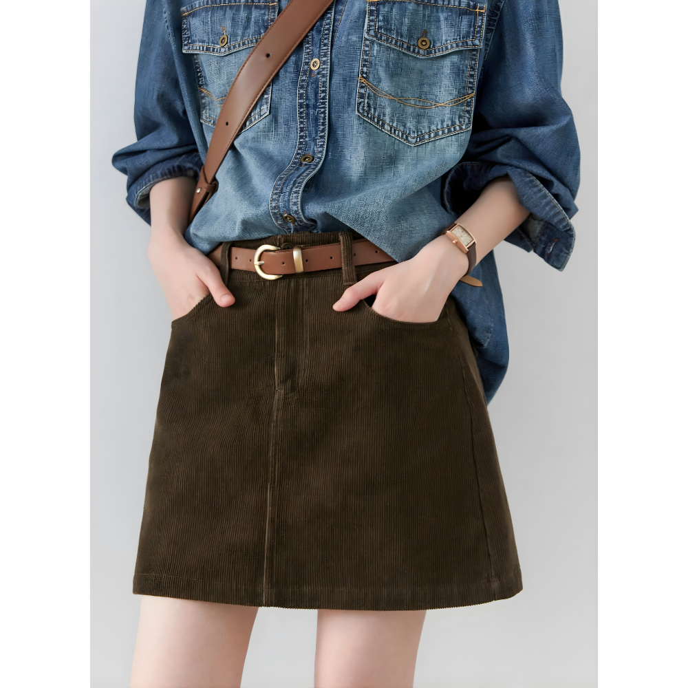 Corduroy Half Skirt