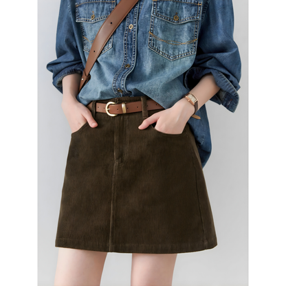 Corduroy Half Skirt
