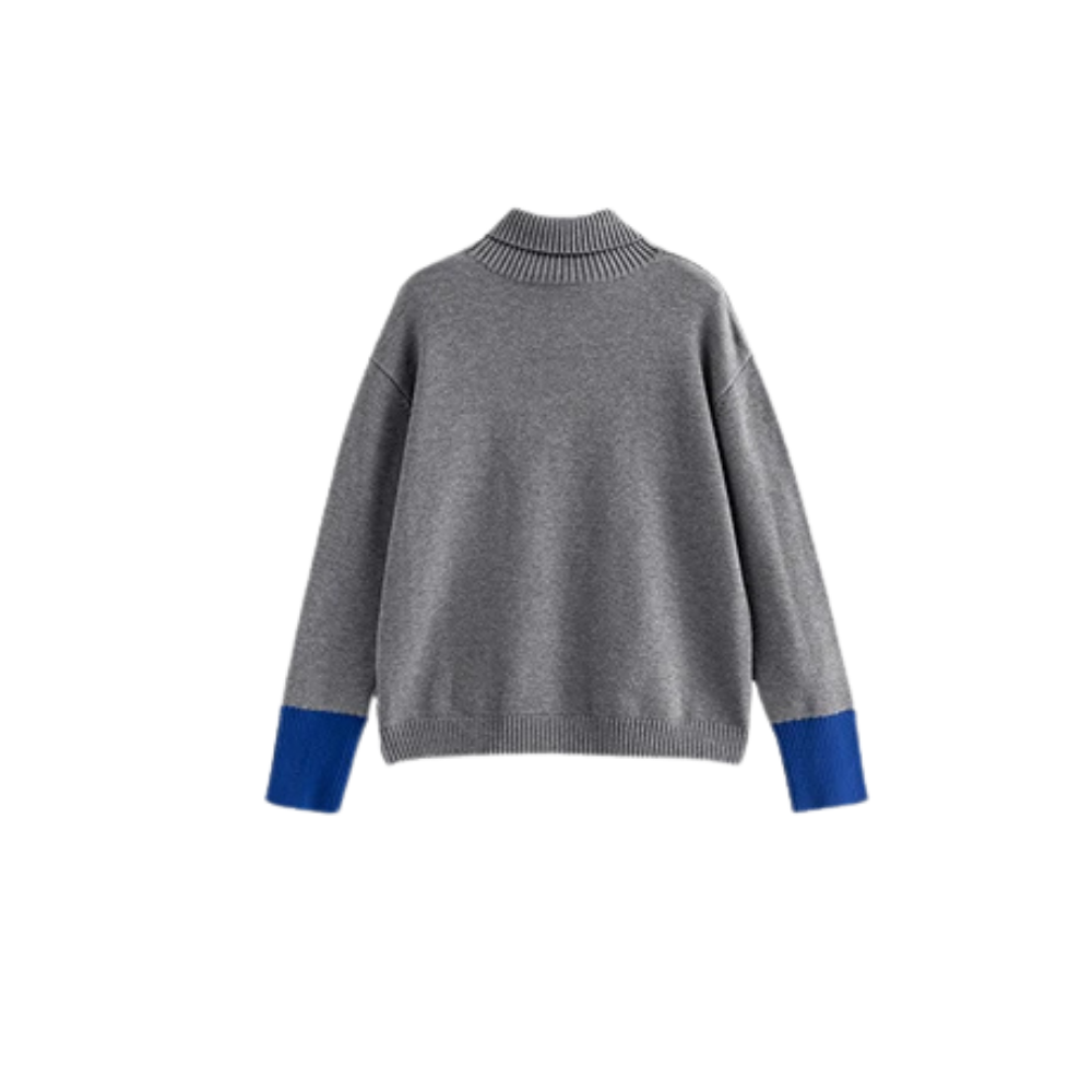 Color-Blocked Turtle Neck Knit