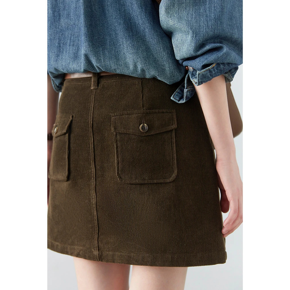 Corduroy Half Skirt