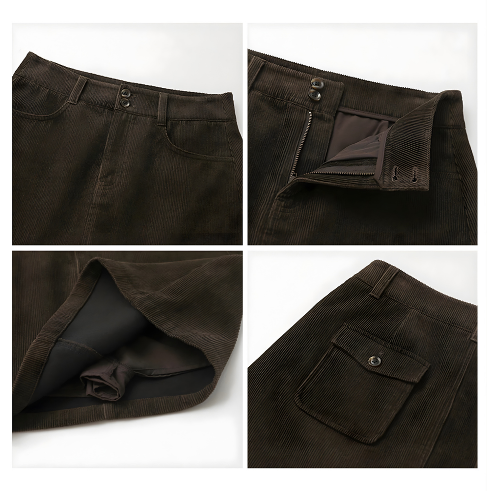 Corduroy Half Skirt