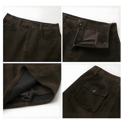 Corduroy Half Skirt