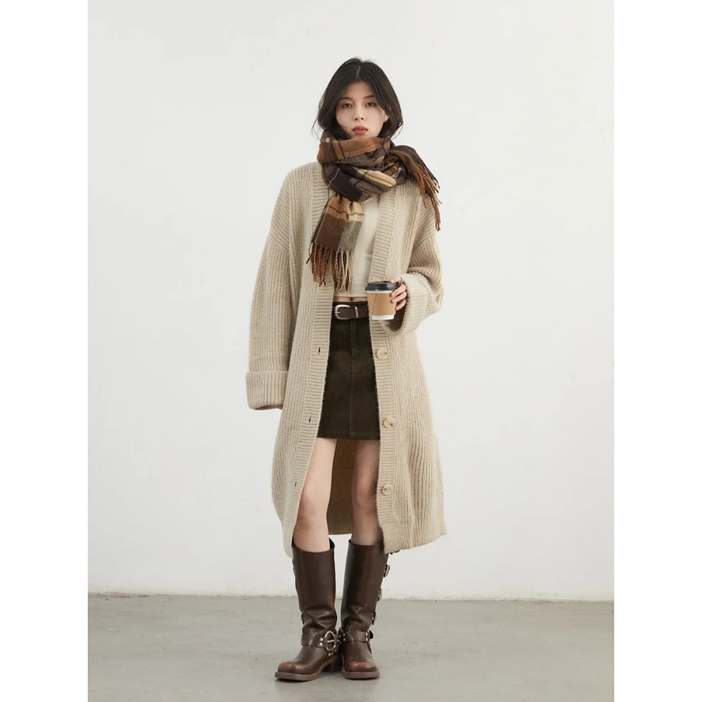 Single Breasted Long Cardigan