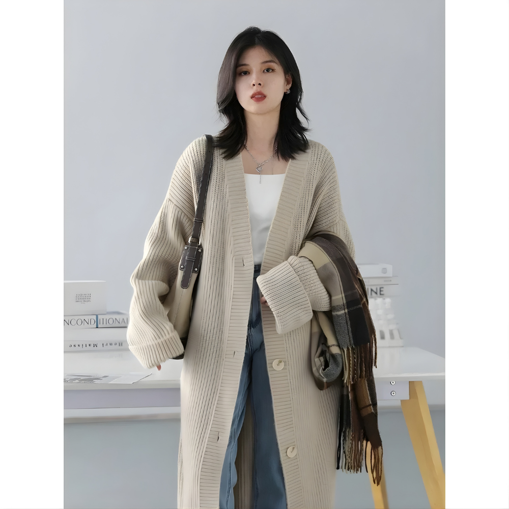 Single Breasted Long Cardigan
