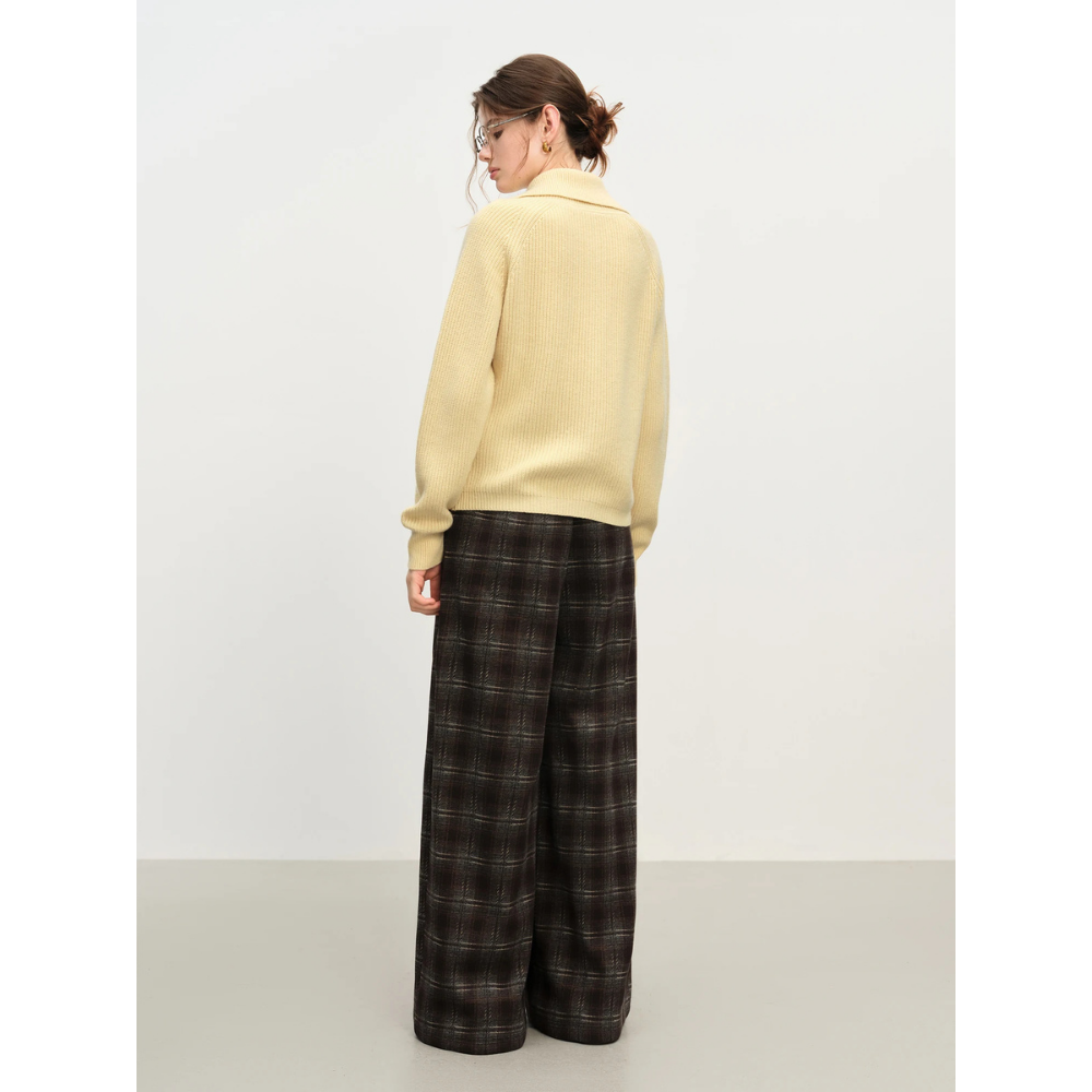 Wool Blend Full Zip Knit Cardigan