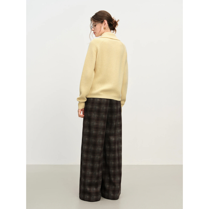 Wool Blend Full Zip Knit Cardigan