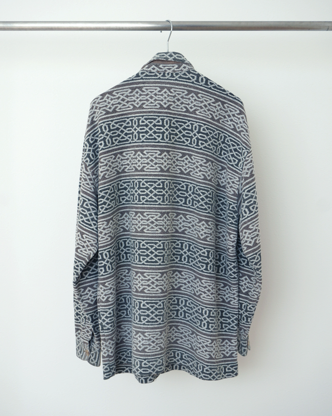 Late-90s Euro Vintage Celtic Pattern Jacqured Shirts Jacket