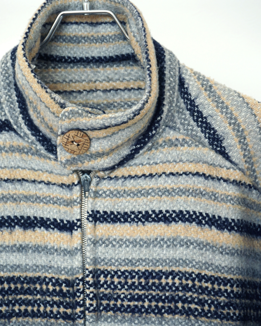 70s Italian Vintage Wool Woven zip up Jacket