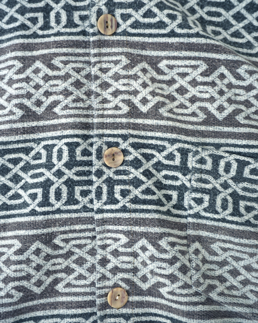 Late-90s Euro Vintage Celtic Pattern Jacqured Shirts Jacket
