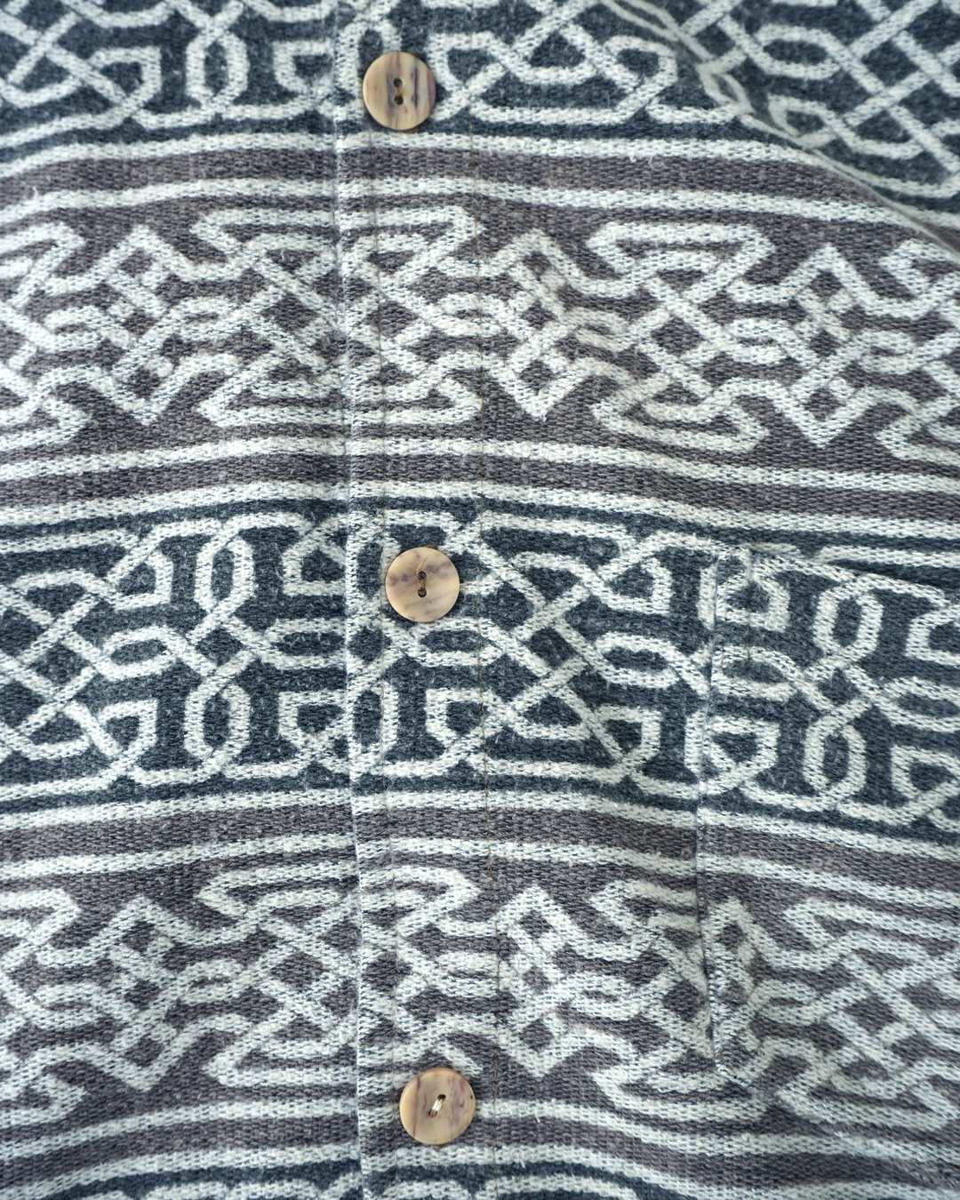 Late-90s Euro Vintage Celtic Pattern Jacqured Shirts Jacket