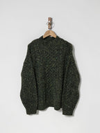 green sweater