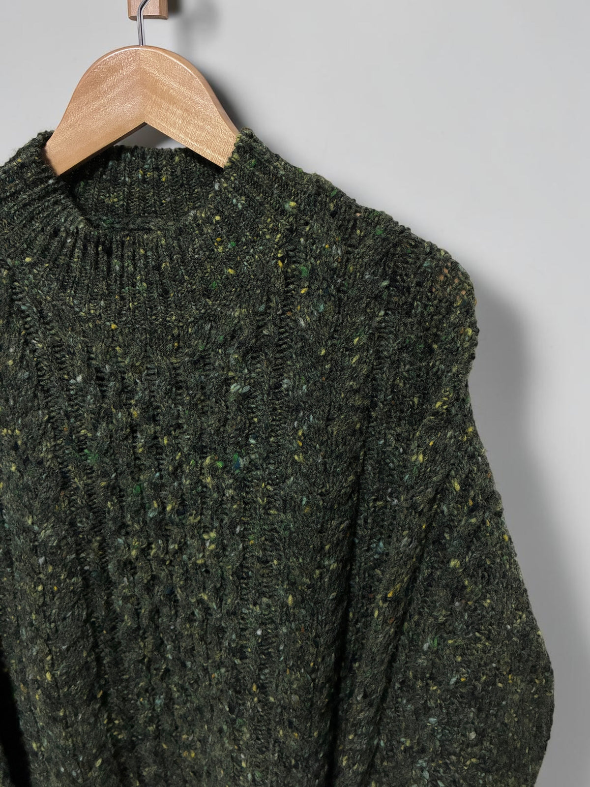 green sweater