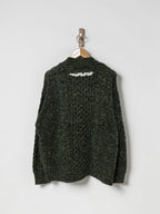 green sweater
