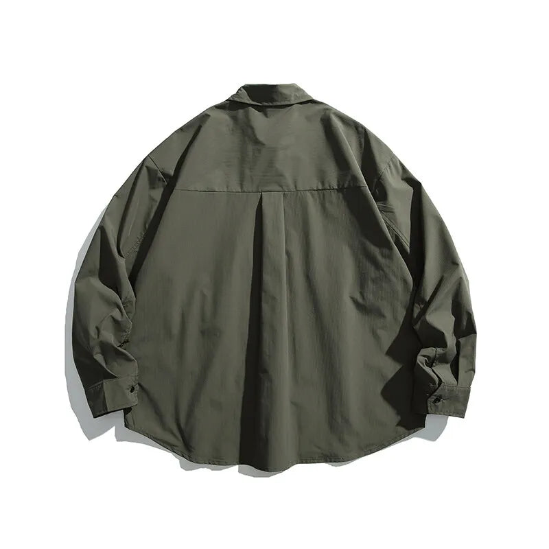 Oversized Long Sleeve Cargo Shirt