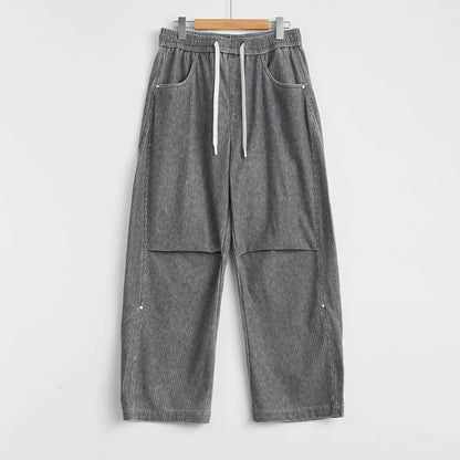 Knee Tucks Tapered Corduroy Pants