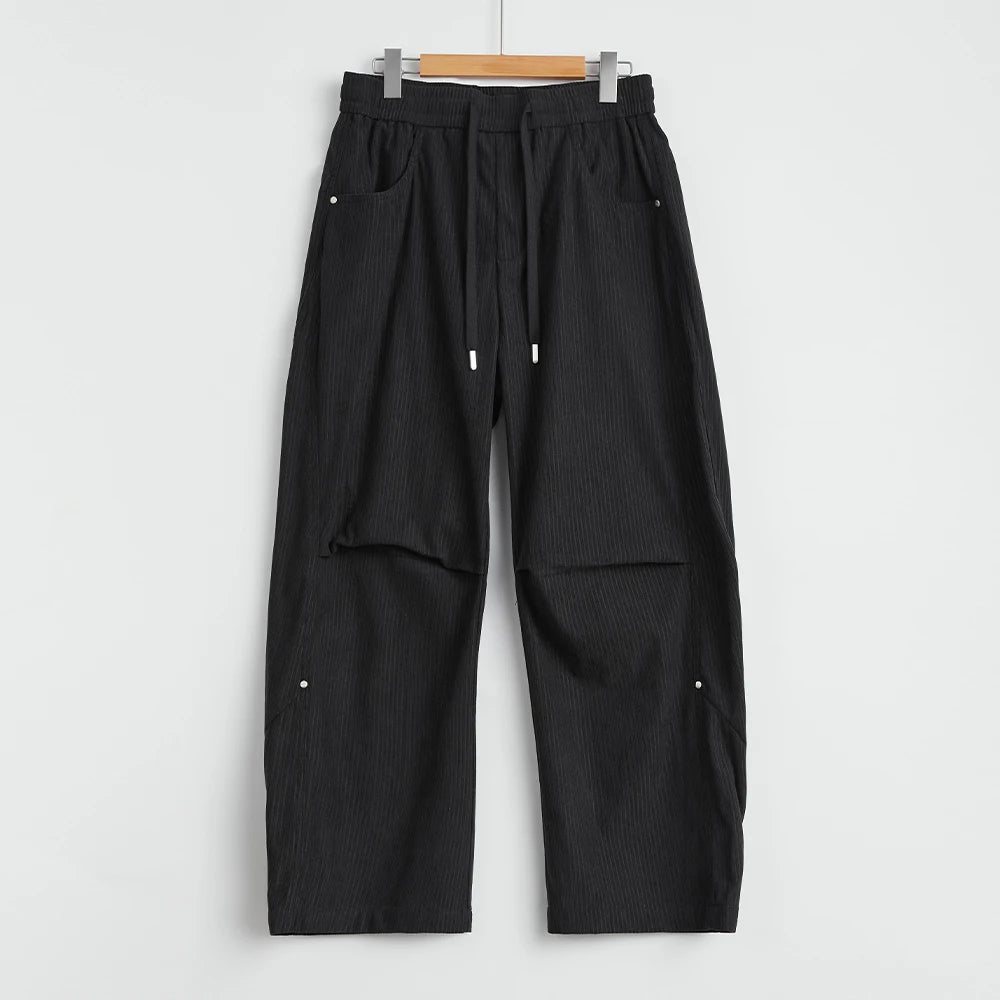 Knee Tucks Tapered Corduroy Pants
