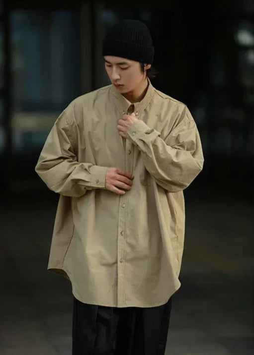 Long Sleeve Oversized Cotton Cargo Shirts