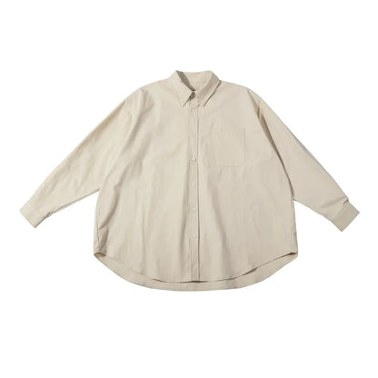 Long Sleeve Oversized Cotton Cargo Shirts