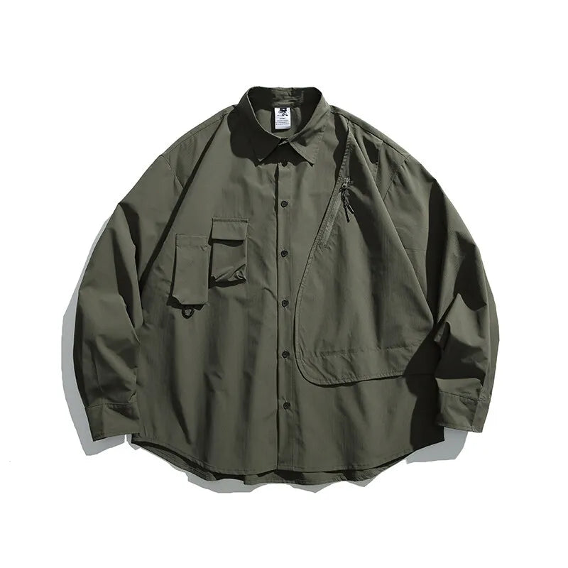 Oversized Long Sleeve Cargo Shirt