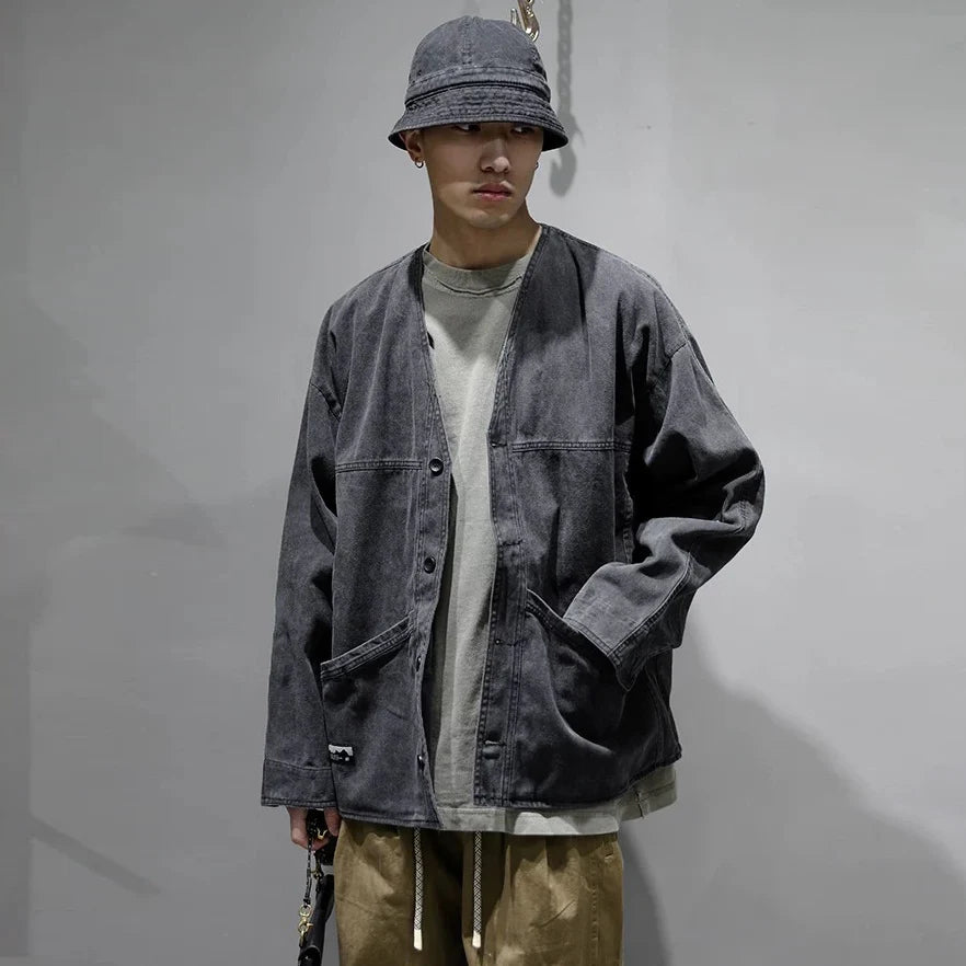 Loose Denim Kimono Jacket