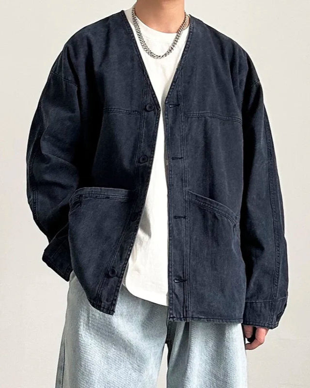 Loose Denim Kimono Jacket