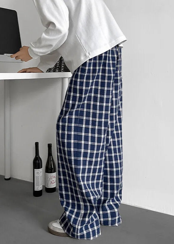 Loose Wide Leg Check Pajama Pants